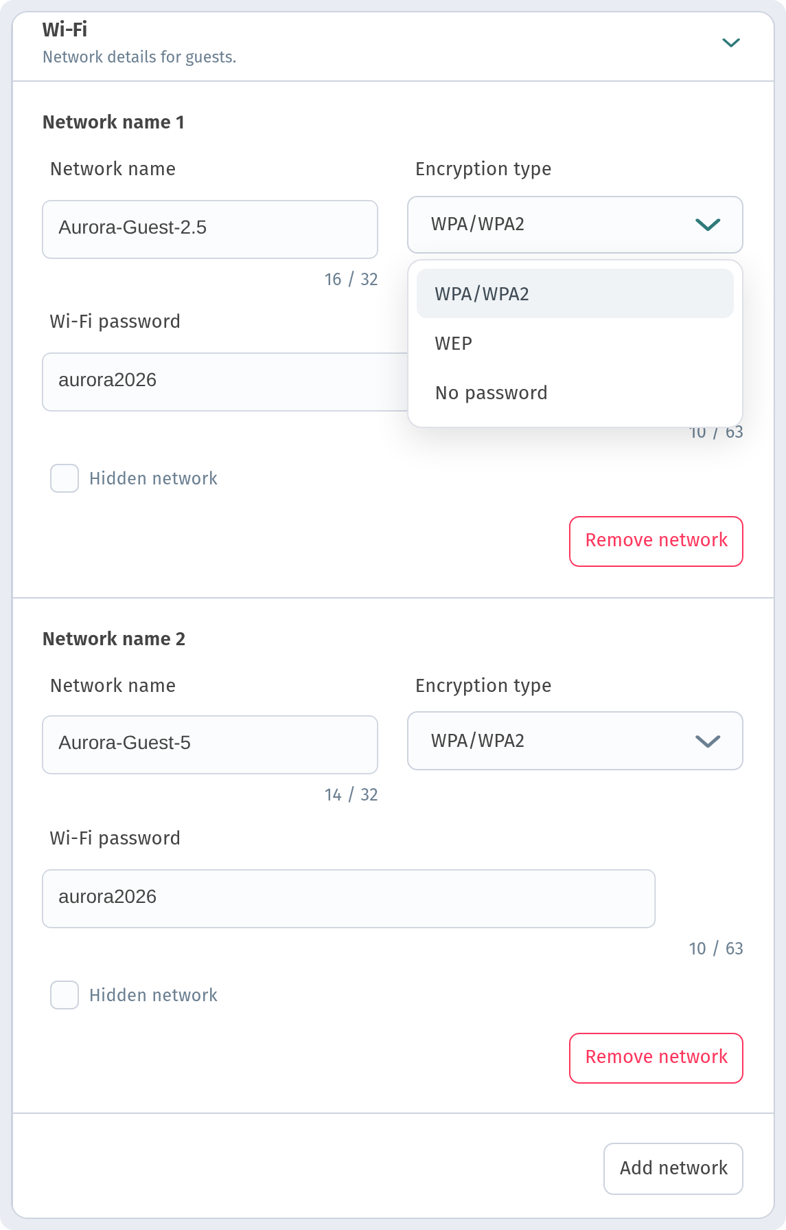 Wi-Fi, opening hours and contacts in your WebQRMenu menu