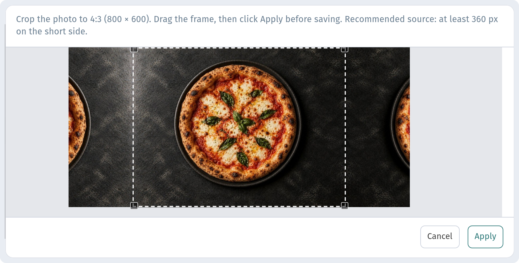 Dish photos in WebQRMenu: uploading and making them look good