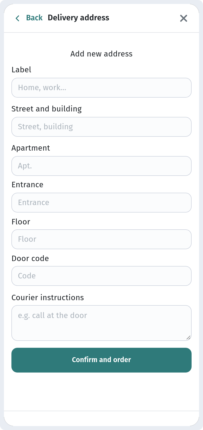 How a guest orders through the cart in WebQRMenu
