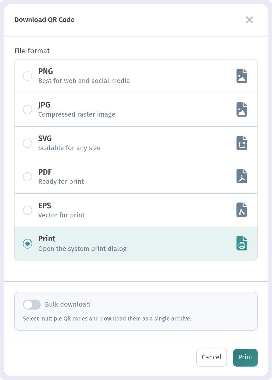 Tables and a separate QR code for every table in WebQRMenu