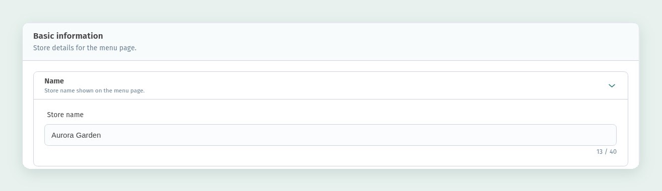 How to create a new store in WebQRMenu and what to set up first