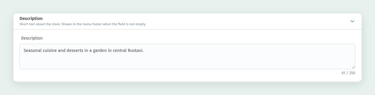 How to create a new store in WebQRMenu and what to set up first