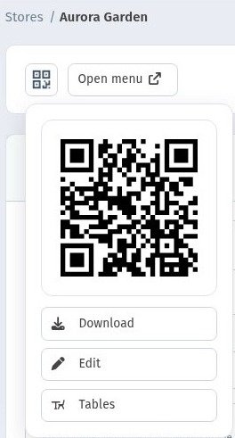 How to create a new store in WebQRMenu and what to set up first