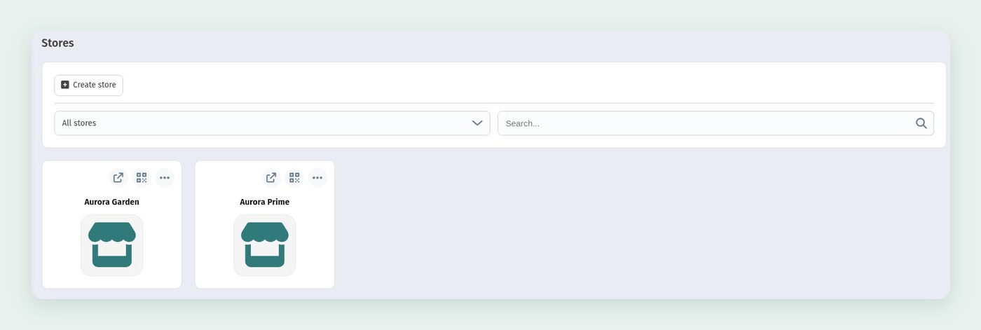 How to create a new store in WebQRMenu and what to set up first