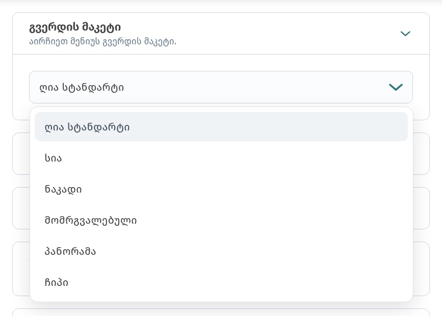 მენიუს პირველი ეკრანი: ყდა, ლოგო, მისალმება და თემა
