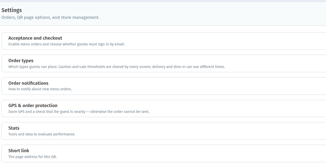 GPS and order protection in WebQRMenu: keep menu orders near the venue